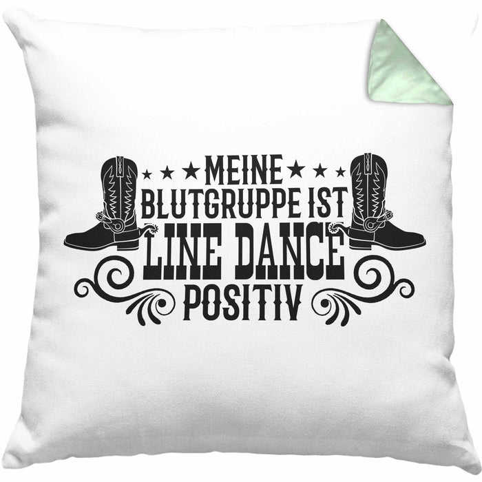 Kissen mit Füllung 40x40 Line Dance Motiv Geschenk für Line Dance Fans Tänzerin Geschenkidee Spruch (Grau) Grün Trendation