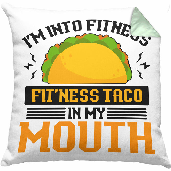 Taco Kissen mit Füllung 40x40 Taco-Liebhaber Geschenkidee für Taco-Fans (Grau) Grün Trendation