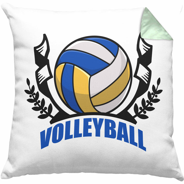 Volleyball-Kissen mit Füllung 40x40 Geschenk für Volleyball-Spieler Geschenkidee (Grau) Grün Trendation