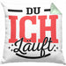 Du Ich Läuft Kissen mit Füllung 40x40 Geschenk Beste Freundin Paare Geschenkidee Liebe Paar (Grau) Grün Trendation