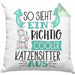 Katzensitter Kissen mit Füllung 40x40 So Sieht Ein Richtig Cooler Katzensitter Aus Geschenk Lustiger Spruch Geschenkidee (Grau) Grün Trendation