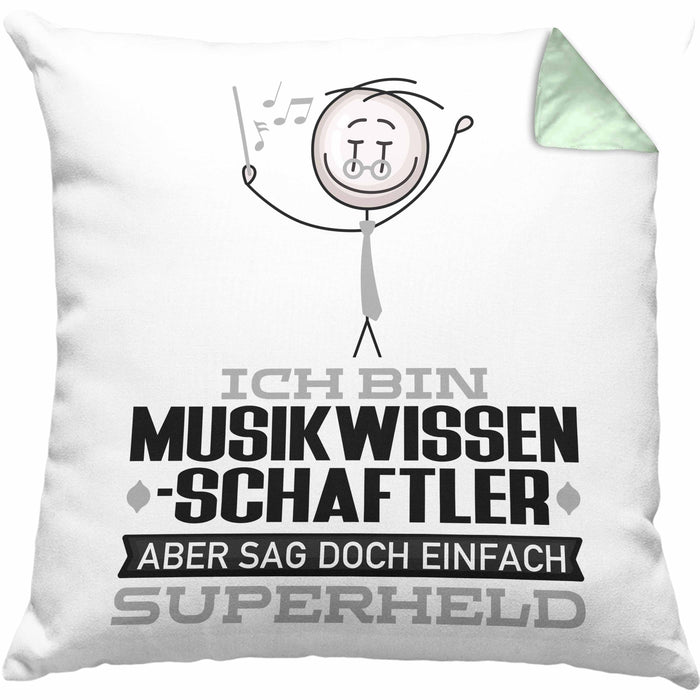 Musikwissenschaftler Geschenk Kissen mit Füllung 40x40 Ich Bin Musikwissenschaftler Aber Sag Doch Einfach Superheld Lustige Geschenkdiee für Musikwissenschaftler (Grau) Grün Trendation