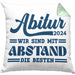Abi 2024 Kissen mit Füllung 40x40 Geschenk Abi Bestanden Abitur Abschluss Geschenkidee (Grau) Grün Trendation