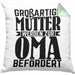 Oma Geschenk Kissen mit Füllung 40x40 Beste Oma Geschenkidee Geburtstag Muttertag Großartige Mütter Werden Zur Oma Befördert (Grau) Grün Trendation