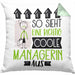 Managerin Geschenk Kissen mit Füllung 40x40 Lustig Geschenkidee für Managerin Geburtstag So Sieht Eine Richtig Coole Managerin Aus Frauen Spruch (Grau) Grün Trendation