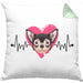 Chihuahua Besitzer Kissen mit Füllung 40x40 Geschenk Lustiger Spruch Geschenkidee Herzschlag XXXX (Grau) Grün Trendation