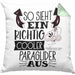 So Sieht Ein Richtig Cooler Paraglider Aus Geschenk Kissen mit Füllung 40x40 Lustiger Spruch Geschenkidee (Grau) Grün Trendation