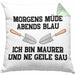 Maurer Kissen mit Füllung 40x40 Geschenk Mit Spruch Maurer Geschenkidee Lustig Männer (Grau) Grün Trendation