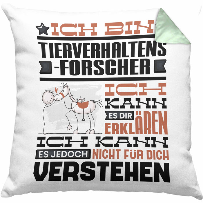 Tierverhaltensforscher Geschenk Kaffee-Kissen mit Füllung 40x40 Geschenkidee für Tierverhaltensforscher Ich Bin Tierverhaltensforscher Ich Kann Es Dir Erklären Jedoch Nicht Für Dich Verstehen Spruch Lustig (Grau) Grün Trendation