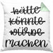 Hätte Könnte Würde Machen Kissen mit Füllung 40x40 Motivation Entrepreneur Sprüche Selbstständig (Grau) Grün Trendation