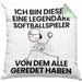Softballspieler Geschenk Kissen mit Füllung 40x40 Lustige Geschenkidee Geburtstag für Softballspieler Ich Bin Dieser Legendäre Softballspieler Von Dem Alle Geredet Haben (Grau) Grün Trendation