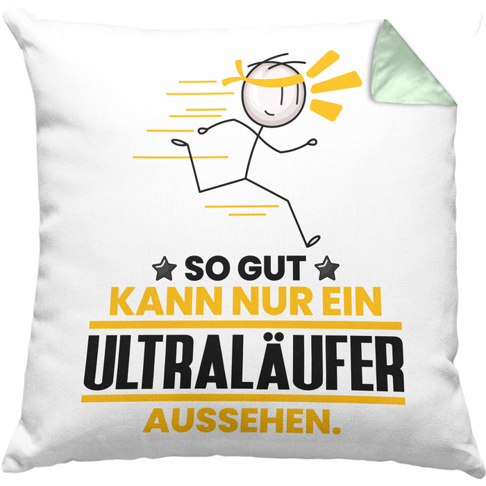 Ultraläufer Geschenk Kissen mit Füllung 40x40 So Gut Kann Nur Ein Ultraläufer Aussehen Geschenkidee (Grau) Grün Trendation