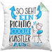 Künstler Kissen mit Füllung 40x40 Geschenk So Sieht Ein RIchtig Cooler Künstler Aus Geschenkidee Lustiger Spruch Geburtstag (Grau) Grün Trendation