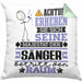 Sänger Geschenk Kissen mit Füllung 40x40 Lustiger Spruch Erheben Sie Sich Der Sänger Betritt den Raum (Grau) Grün Trendation
