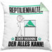 Reptilienhalter Kissen mit Füllung 40x40 Geschenk für Reptilienhalter Der Mann Der Alles Kann Geschenkidee zum Geburtstag (Grau) Grün Trendation