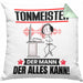 Tonmeister Kissen mit Füllung 40x40 Geschenk für Tonmeister Der Mann Der Alles Kann Geschenkidee zum Geburtstag (Grau) Grün Trendation