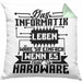 Informatiker Geschenk Kissen mit Füllung 40x40 Programmierer Coder Hardware Informatik IT (Grau) Grün Trendation