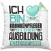 Krankenpfleger Ausbildung Kissen mit Füllung 40x40 Geschenk Ich Bin Krankenpfleger In Der Ausbildung Ich Darf Das Geschenkidee Spruch (Grau) Grün Trendation