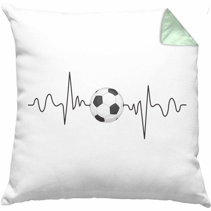 Fußballer Herzschlag Kissen mit Füllung 40x40 Geschenk für Fußballspieler Geschenkidee (Grau) Grün Trendation