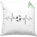 Fußballer Herzschlag Kissen mit Füllung 40x40 Geschenk für Fußballspieler Geschenkidee (Grau) Grün Trendation
