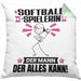 Softballspielerin Kissen mit Füllung 40x40 Geschenk für Softballspielerin Der Mann Der Alles Kann Geschenkidee zum Geburtstag (Grau) Grün Trendation