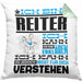 Reiter Geschenk Kaffee-Kissen mit Füllung 40x40 Geschenkidee für Reiter Ich Bin Reiter Ich Kann Es Dir Erklären Jedoch Nicht Für Dich Verstehen Spruch Lustig (Grau) Grün Trendation