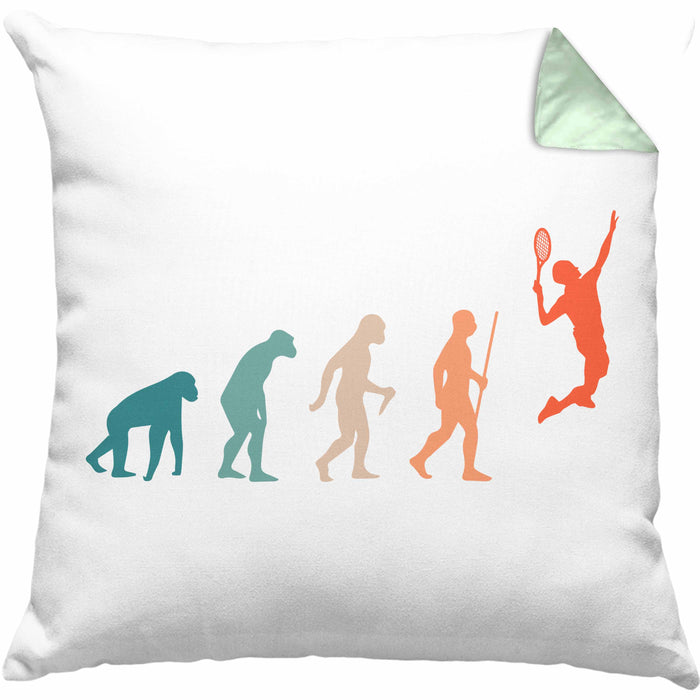 Lustige Badminton Kissen mit Füllung 40x40 Geschenk für Badmintonspieler Badminton Lehrer Coach Trainer Geschenkidee Evolution (Grau) Grün Trendation