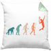 Lustige Badminton Kissen mit Füllung 40x40 Geschenk für Badmintonspieler Badminton Lehrer Coach Trainer Geschenkidee Evolution (Grau) Grün Trendation