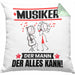 Musiker Kissen mit Füllung 40x40 Geschenk für Musiker Der Mann Der Alles Kann Geschenkidee zum Geburtstag (Grau) Grün Trendation