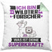 Wildtierforscher Kissen mit Füllung 40x40 Geschenk für Wildtierforscher Geburtstag Lustiger Spruch Was Ist Deine Superkraft (Grau) Grün Trendation