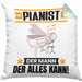Pianist Kissen mit Füllung 40x40 Geschenk für Pianist Der Mann Der Alles Kann Geschenkidee zum Geburtstag (Grau) Grün Trendation