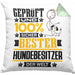 Hundebesitzer Geschenk Lustiger Spruch für Hundebesitzer Geschenkidee Bester Hundebesitzer Der WeltKissen mit Füllung 40x40 (Grau) Grün Trendation