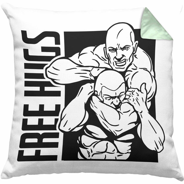 MMA-Kissen mit Füllung 40x40 Geschenk für MMA-Kämpfer Geschenkidee Free Hugs (Grau) Grün Trendation
