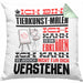 Tierkunst-Maler Geschenk Kaffee-Kissen mit Füllung 40x40 Geschenkidee für Tierkunst-Maler Ich Bin Tierkunst-Maler Ich Kann Es Dir Erklären Jedoch Nicht Für Dich Verstehen Spruch Lustig (Grau) Grün Trendation