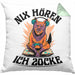 Zocker Geschenk Kissen mit Füllung 40x40 Nix Hören ich Zocke Jungs Jungen Geschenkidee zum Zocken (Grau) Grün Trendation