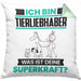 Tierwohlhaber Kissen mit Füllung 40x40 Geschenk für Tierwohlhaber Geburtstag Lustiger Spruch Was Ist Deine Superkraft (Grau) Grün Trendation