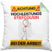 Stiefcousin Kissen mit Füllung 40x40 Geschenk Lustiger Spruch Geschenkidee für Stiefcousin Achtung Hochleistungs Stiefcousin Bei Der Arbeit (Grau) Grün Trendation