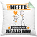 Neffe Kissen mit Füllung 40x40 Geschenk für Neffe Der Mann Der Alles Kann Geschenkidee zum Geburtstag (Grau) Grün Trendation