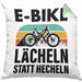 Elektrofahrrad E-Bike Kissen mit Füllung 40x40 mit Spruch Geschenk Ebike Lustige Geschenke Rentner (Grau) Grün Trendation