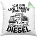 LKW Fahrer Kissen mit Füllung 40x40 Geschenk Ich Bin LKW Fahrer Trinke Bier und Verbrenne Diesel Humor Geschenkidee (Grau) Grün Trendation