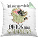 Dinosaurier Spruch Kissen mit Füllung 40x40 Geschenk Jungs Jungen Egal Wie Sauer Du Bist Dinos Sind Saurier (Grau) Grün Trendation