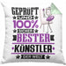 Künstler Geschenk Lustiger Spruch für Künstler Geschenkidee Bester Künstler Der WeltKissen mit Füllung 40x40 (Grau) Grün Trendation