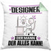 Designer Kissen mit Füllung 40x40 Geschenk für Designer Der Mann Der Alles Kann Geschenkidee zum Geburtstag (Grau) Grün Trendation