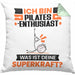 Pilates-Enthusiast Kissen mit Füllung 40x40 Geschenk für Pilates-Enthusiast Geburtstag Lustiger Spruch Was Ist Deine Superkraft (Grau) Grün Trendation
