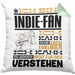 Indie-Fan Geschenk Kissen mit Füllung 40x40 Geschenkidee für Indie-Fan Geburtstag Lustig Ich Bin Indie-Fan Ich Kann Es Dir Erklären Aber Nicht Für Dich Verstehen (Grau) Grün Trendation