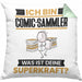 Comic-Sammler Kissen mit Füllung 40x40 Geschenk für Comic-Sammler Geburtstag Lustiger Spruch Was Ist Deine Superkraft (Grau) Grün Trendation