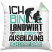 Landwirt Ausbildung Kissen mit Füllung 40x40 Geschenk Ich Bin Landwirt In Der Ausbildung Ich Darf Das Geschenkidee Spruch (Grau) Grün Trendation