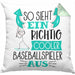 So Sieht Ein Richtig Cooler Baseballspieler Aus Geschenk Kissen mit Füllung 40x40 Lustiger Spruch Geschenkidee (Grau) Grün Trendation