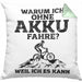 Lustige Geschenkidee Radfahrer Kissen mit Füllung 40x40 Anti-E-Bike Spruch (Grau) Grün Trendation