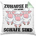 Lustige Kissen mit Füllung 40x40 Schaf Liebhaber Hirte Geschenk zum Geburtstag (Grau) Grün Trendation